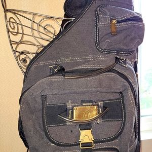 Grey Crossbody Messanger Canvas Bag